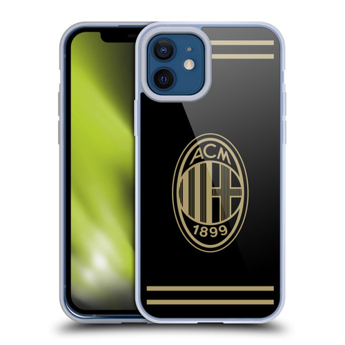 AC Milan Crest Black And Gold Soft Gel Case for Apple iPhone 12 / iPhone 12 Pro & MagSafe