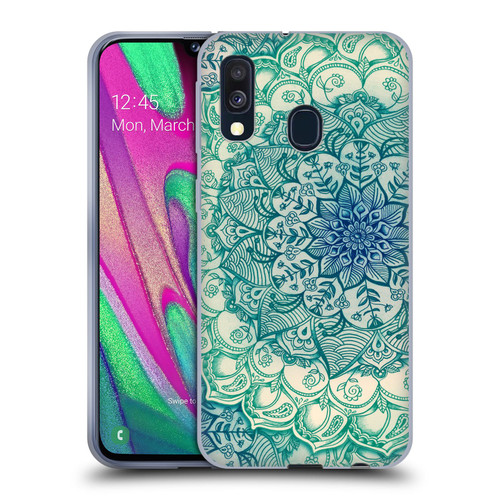 Micklyn Le Feuvre Mandala 3 Emerald Doodle Soft Gel Case for Samsung Galaxy A40 (2019)