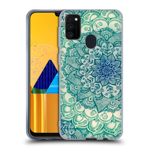Micklyn Le Feuvre Mandala 3 Emerald Doodle Soft Gel Case for Samsung Galaxy M30s (2019)/M21 (2020)