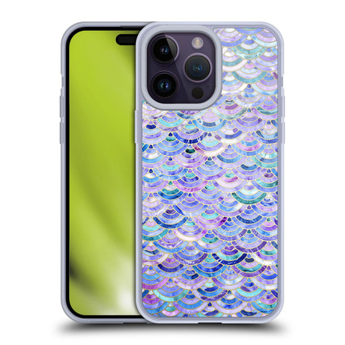 Micklyn Le Feuvre Marble Patterns Mosaic In Amethyst And Lapis Lazuli Soft Gel Case for Apple iPhone 14 Pro Max