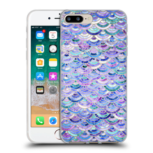 Micklyn Le Feuvre Marble Patterns Mosaic In Amethyst And Lapis Lazuli Soft Gel Case for Apple iPhone 7 Plus / iPhone 8 Plus