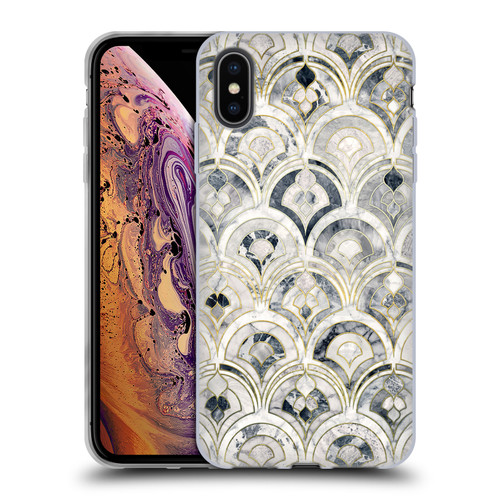 Micklyn Le Feuvre Marble Patterns Monochrome Art Deco Tiles Soft Gel Case for Apple iPhone XS Max