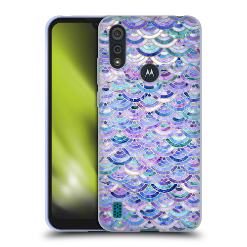 Micklyn Le Feuvre Marble Patterns Mosaic In Amethyst And Lapis Lazuli Soft Gel Case for Motorola Moto E6s (2020)