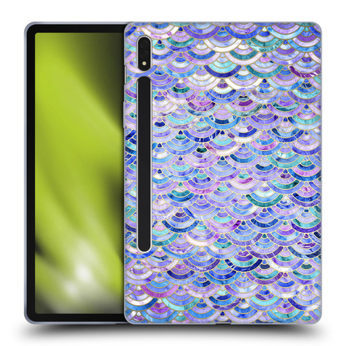Micklyn Le Feuvre Marble Patterns Mosaic In Amethyst And Lapis Lazuli Soft Gel Case for Samsung Galaxy Tab S8