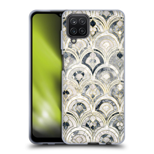 Micklyn Le Feuvre Marble Patterns Monochrome Art Deco Tiles Soft Gel Case for Samsung Galaxy A12 (2020)