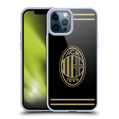 AC Milan Crest Black And Gold Soft Gel Case for Apple iPhone 12 Pro Max