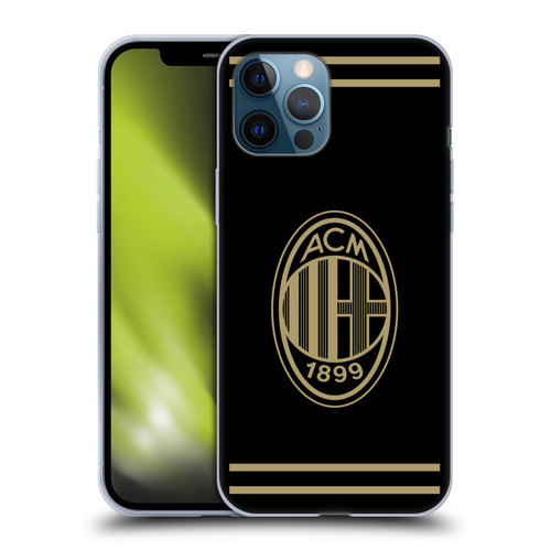 AC Milan Crest Black And Gold Soft Gel Case for Apple iPhone 12 Pro Max