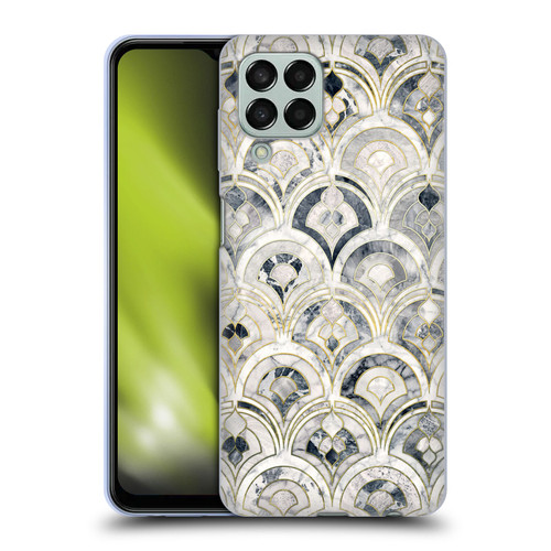Micklyn Le Feuvre Marble Patterns Monochrome Art Deco Tiles Soft Gel Case for Samsung Galaxy M33 (2022)