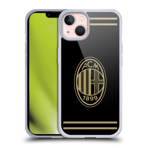 AC Milan Crest Black And Gold Soft Gel Case for Apple iPhone 13