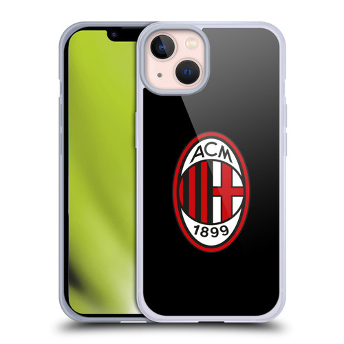 AC Milan Crest Full Colour Black Soft Gel Case for Apple iPhone 13