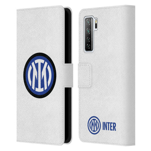 Fc Internazionale Milano Badge Logo On White Leather Book Wallet Case Cover For Huawei Nova 7 SE/P40 Lite 5G