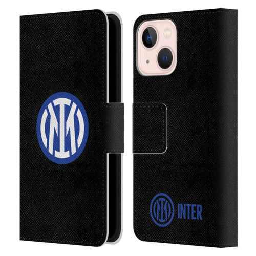 Fc Internazionale Milano Badge Logo On White Leather Book Wallet Case Cover For Apple iPhone 13 Mini