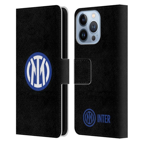 Fc Internazionale Milano Badge Logo On White Leather Book Wallet Case Cover For Apple iPhone 13 Pro