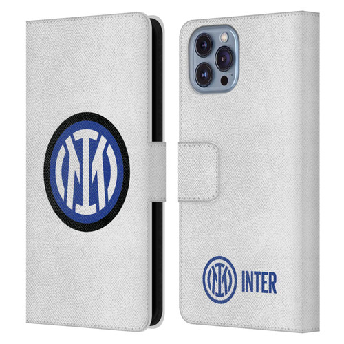 Fc Internazionale Milano Badge Logo On White Leather Book Wallet Case Cover For Apple iPhone 14