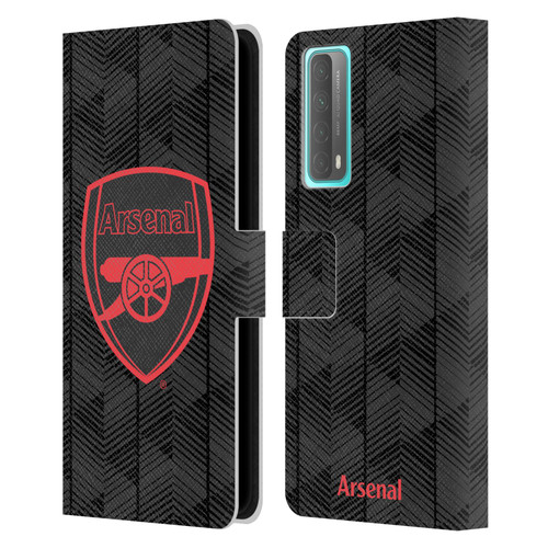 Arsenal FC Crest and Gunners Logo Black Leather Book Wallet Case Cover For Huawei P Smart (2021)
