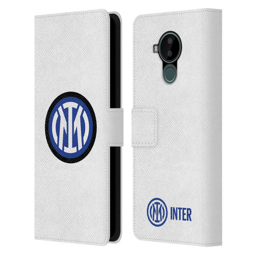 Fc Internazionale Milano Badge Logo On White Leather Book Wallet Case Cover For Nokia C30