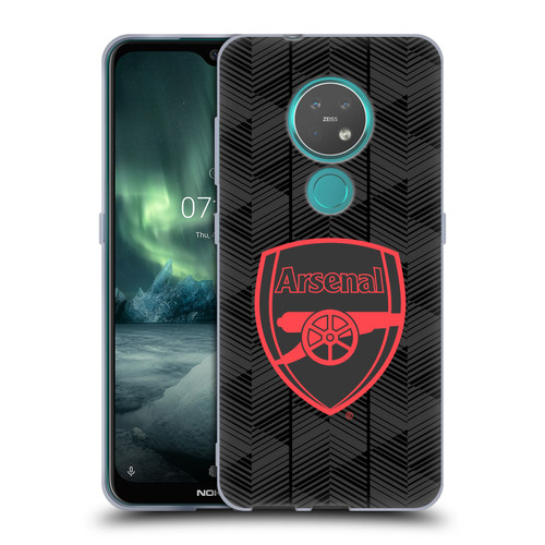 Arsenal FC Crest and Gunners Logo Black Soft Gel Case for Nokia 6.2 / 7.2