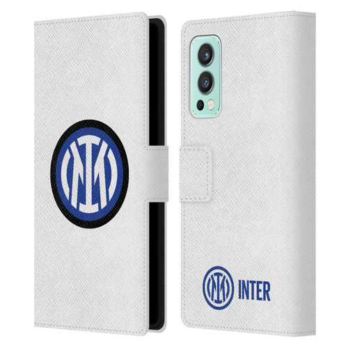 Fc Internazionale Milano Badge Logo On White Leather Book Wallet Case Cover For OnePlus Nord 2 5G