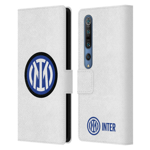 Fc Internazionale Milano Badge Logo On White Leather Book Wallet Case Cover For Xiaomi Mi 10 5G / Mi 10 Pro 5G