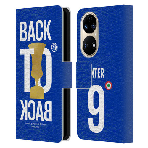 Fc Internazionale Milano 2023 Champions Back To Back Leather Book Wallet Case Cover For Huawei P50