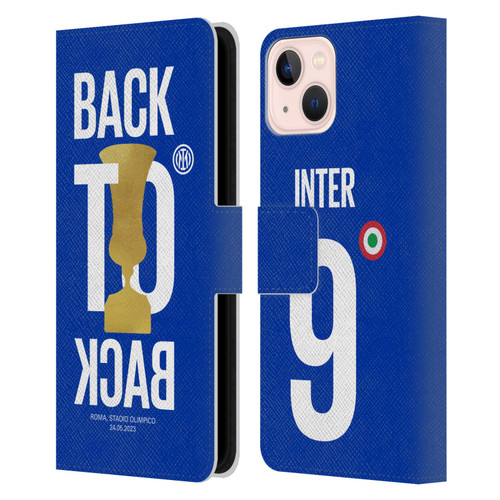 Fc Internazionale Milano 2023 Champions Back To Back Leather Book Wallet Case Cover For Apple iPhone 13