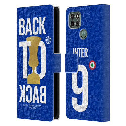 Fc Internazionale Milano 2023 Champions Back To Back Leather Book Wallet Case Cover For Motorola Moto G9 Power