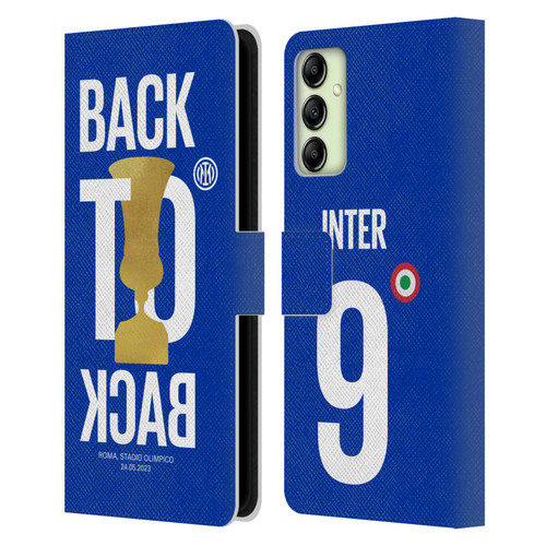 Fc Internazionale Milano 2023 Champions Back To Back Leather Book Wallet Case Cover For Samsung Galaxy A14 5G