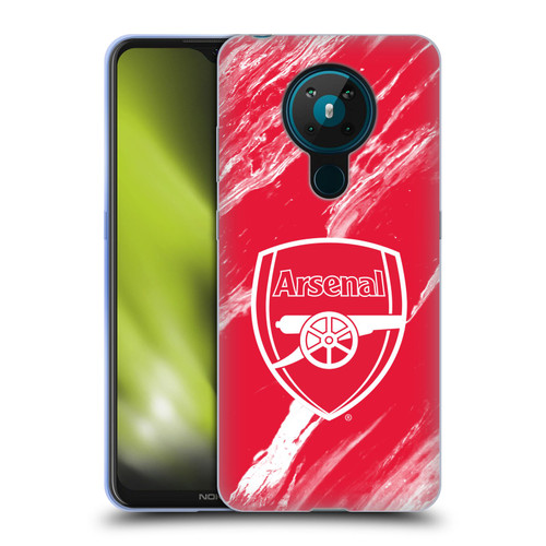 Arsenal FC Crest Patterns Red Marble Soft Gel Case for Nokia 5.3