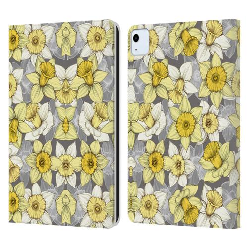 Micklyn Le Feuvre Florals Daffodil Daze Leather Book Wallet Case Cover For Apple iPad Air 2020 / 2022