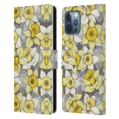 Micklyn Le Feuvre Florals Daffodil Daze Leather Book Wallet Case Cover For Apple iPhone 12 Pro Max