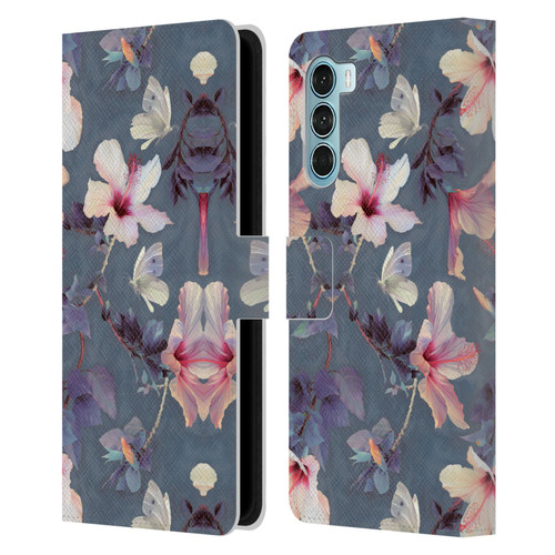 Micklyn Le Feuvre Florals Butterflies and Hibiscus Leather Book Wallet Case Cover For Motorola Edge S30 / Moto G200 5G