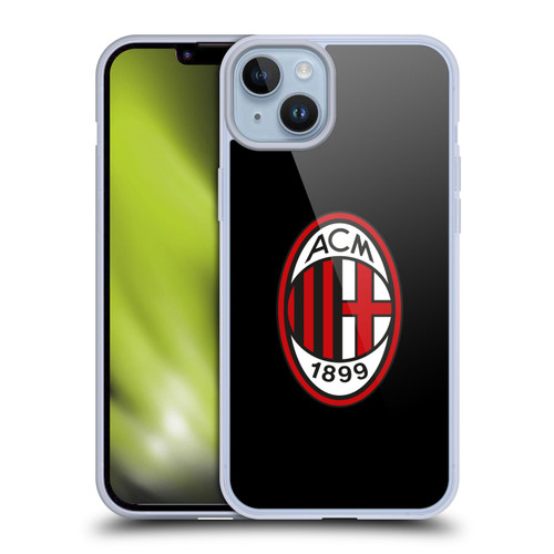 AC Milan Crest Full Colour Black Soft Gel Case for Apple iPhone 14 Plus & MagSafe