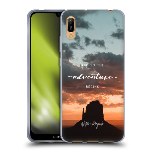 Nature Magick So The Adventure Begins Quote Desert Soft Gel Case for Huawei Y6 Pro (2019)