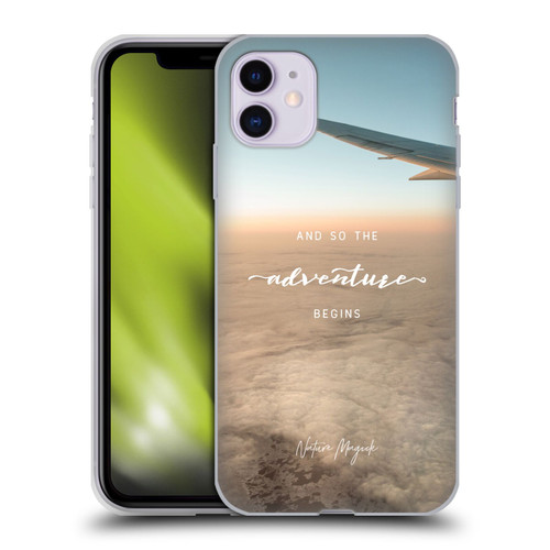 Nature Magick So The Adventure Begins Quote Airplane Soft Gel Case for Apple iPhone 11