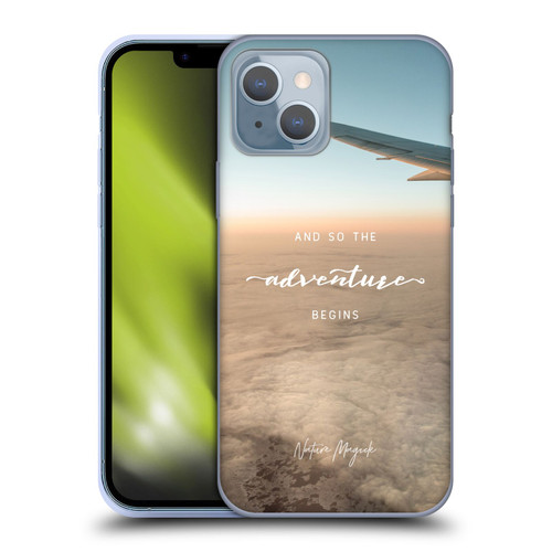 Nature Magick So The Adventure Begins Quote Airplane Soft Gel Case for Apple iPhone 14