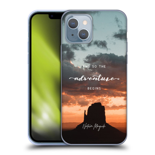 Nature Magick So The Adventure Begins Quote Desert Soft Gel Case for Apple iPhone 14