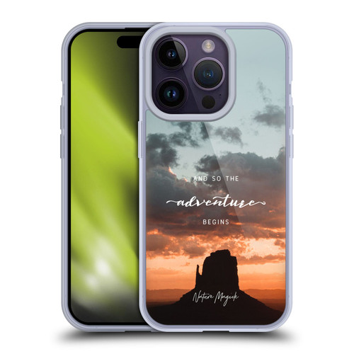 Nature Magick So The Adventure Begins Quote Desert Soft Gel Case for Apple iPhone 14 Pro
