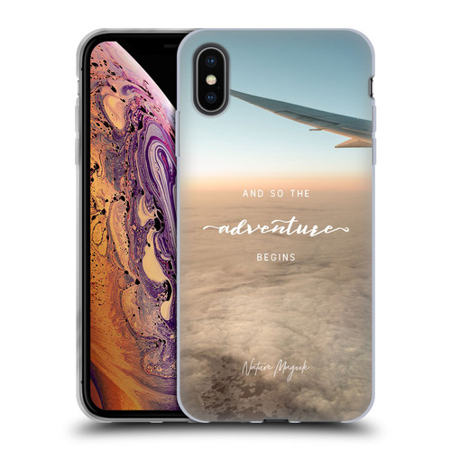 Nature Magick So The Adventure Begins Quote Airplane Soft Gel Case for Apple iPhone XS Max