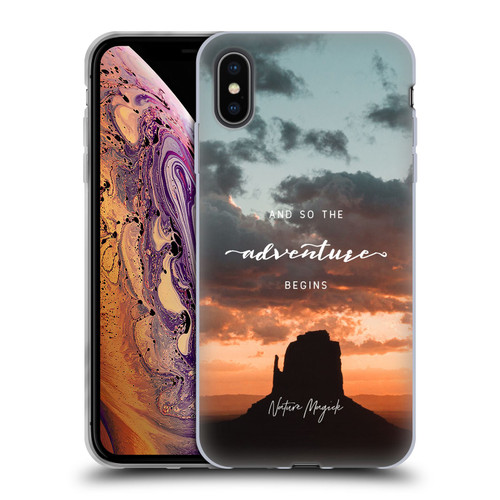 Nature Magick So The Adventure Begins Quote Desert Soft Gel Case for Apple iPhone XS Max