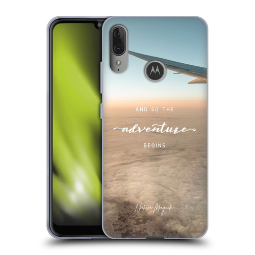 Nature Magick So The Adventure Begins Quote Airplane Soft Gel Case for Motorola Moto E6 Plus