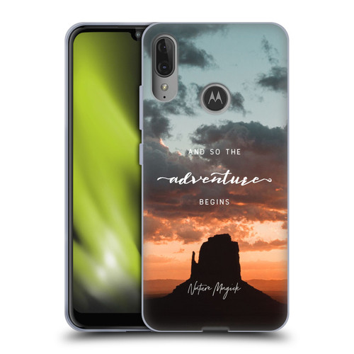 Nature Magick So The Adventure Begins Quote Desert Soft Gel Case for Motorola Moto E6 Plus