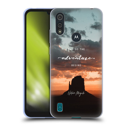 Nature Magick So The Adventure Begins Quote Desert Soft Gel Case for Motorola Moto E6s (2020)