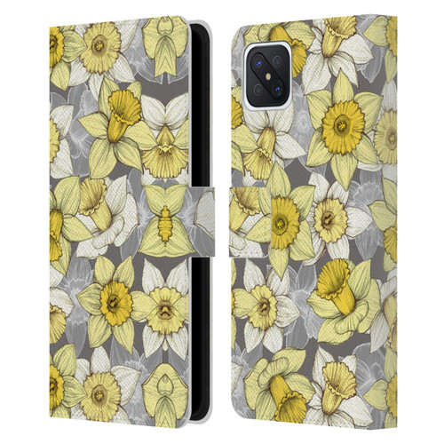Micklyn Le Feuvre Florals Daffodil Daze Leather Book Wallet Case Cover For OPPO Reno4 Z 5G
