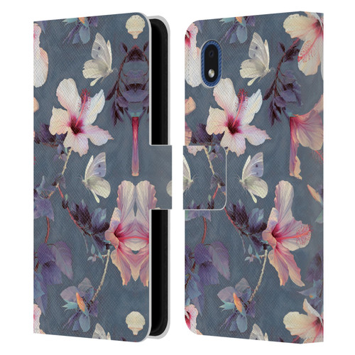 Micklyn Le Feuvre Florals Butterflies and Hibiscus Leather Book Wallet Case Cover For Samsung Galaxy A01 Core (2020)