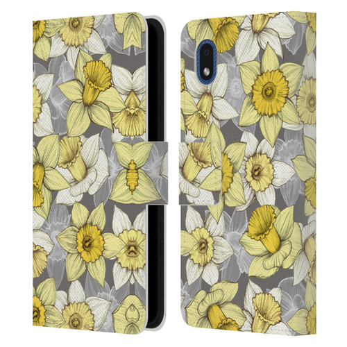 Micklyn Le Feuvre Florals Daffodil Daze Leather Book Wallet Case Cover For Samsung Galaxy A01 Core (2020)