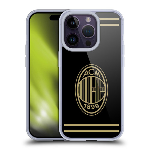 AC Milan Crest Black And Gold Soft Gel Case for Apple iPhone 14 Pro & MagSafe