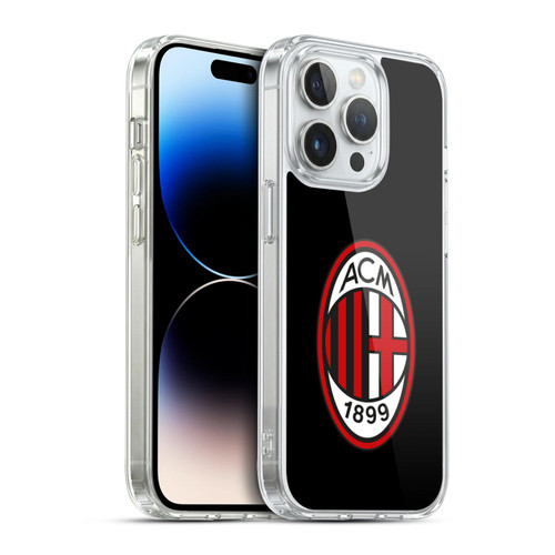 AC Milan Crest Full Colour Black Soft Gel Case for Apple iPhone 14 Pro & MagSafe