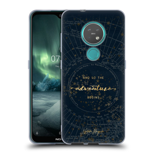 Nature Magick So The Adventure Begins Quote Star Map Soft Gel Case for Nokia 6.2 / 7.2