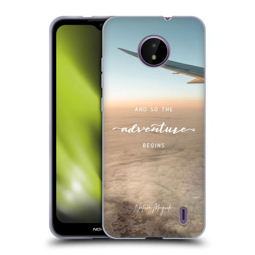 Nature Magick So The Adventure Begins Quote Airplane Soft Gel Case for Nokia C10 / C20