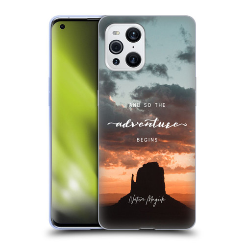 Nature Magick So The Adventure Begins Quote Desert Soft Gel Case for OPPO Find X3 / Pro